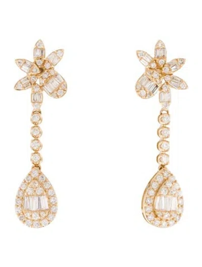 Pre-owned Earrings 14k 1.25ctw Diamond Drop  In Multi