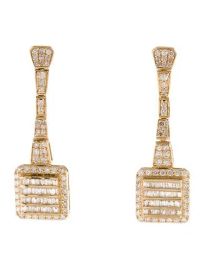 Pre-owned Earrings 14k 1.25ctw Diamond Drop In Multi