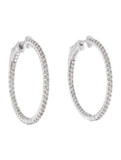 Pre-owned Earrings 14k 1.25ctw Diamond Inside-out Hoop  In Multi
