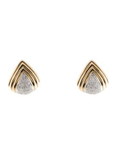Pre-owned Earrings 14k 1.26ctw Diamond Earclips In Multi