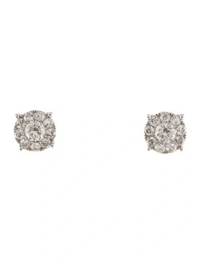 Pre-owned Earrings 14k 1.26ctw Diamond Stud  In Multi