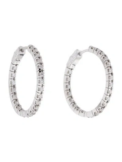 Pre-owned Earrings 14k 1.26ctw Lab-grown Diamond Hoop  In Multi