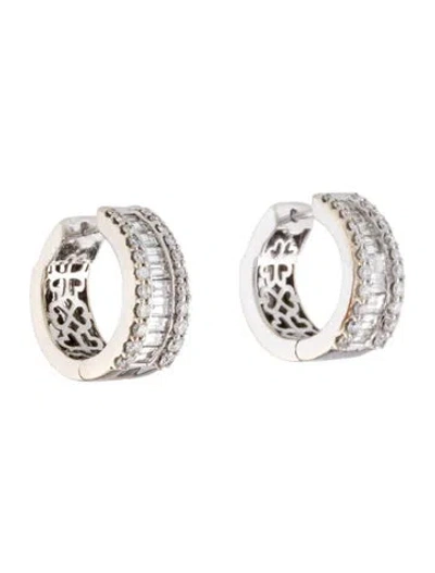 Pre-owned Earrings 14k 1.27ctw Diamond Hoop  In Multi