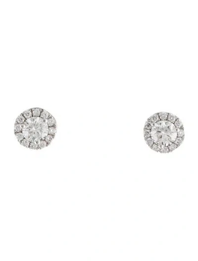 Pre-owned Earrings 14k 1.28ctw Diamond Cluster Stud  In Multi