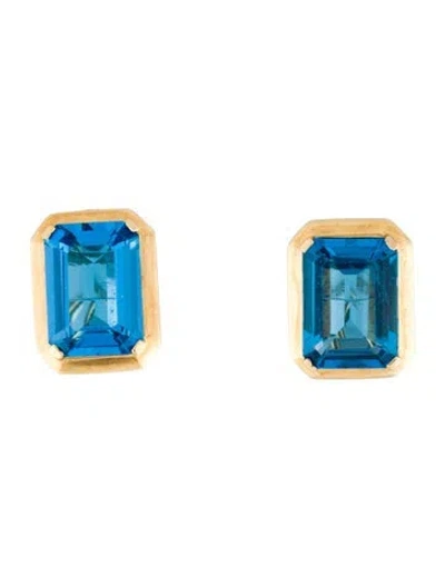 Pre-owned Earrings 14k 13.08ctw Topaz Earclip  In Multi