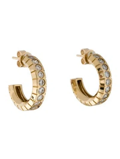 Pre-owned Earrings 14k 1.30ctw Diamond Hoop  In Multi