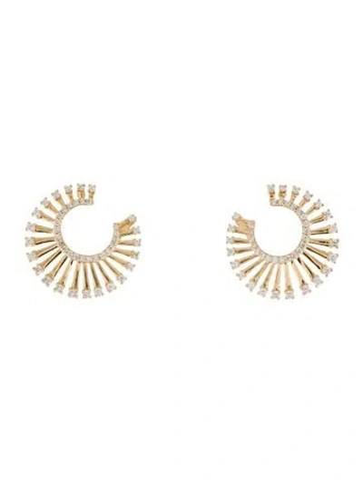 Pre-owned Earrings 14k 1.30ctw Diamond Hoop  In Multi