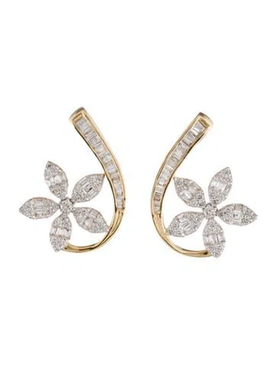 Pre-owned Earrings 14k 1.30ctw Drop  In Multi