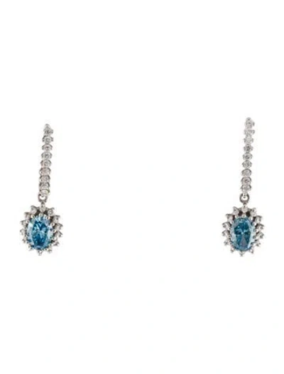 Pre-owned Earrings 14k 1.30ctw Lab-grown Diamond Drop  In Multi