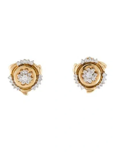 Pre-owned Earrings 14k 1.32ctw Diamond Earclip  In Multi
