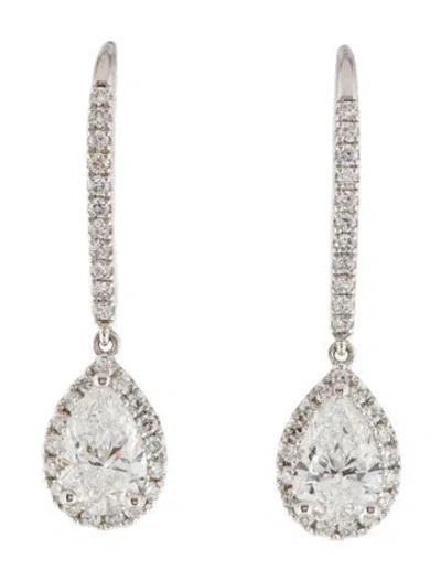 Pre-owned Earrings 14k 1.33ctw Lab-grown Diamond Drop  In Multi