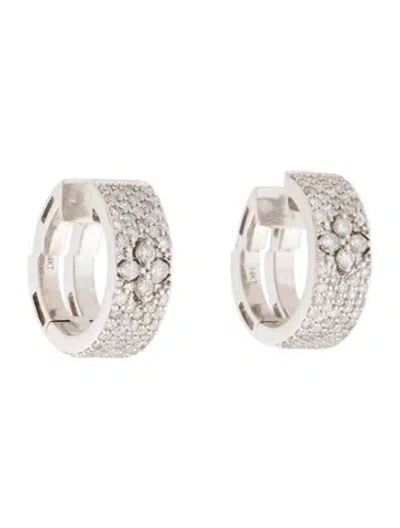 Pre-owned Earrings 14k 1.35ctw Diamond Hoop  In Multi