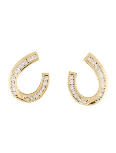 Pre-owned Earrings 14k 1.36ctw Diamond Earclips In Multi