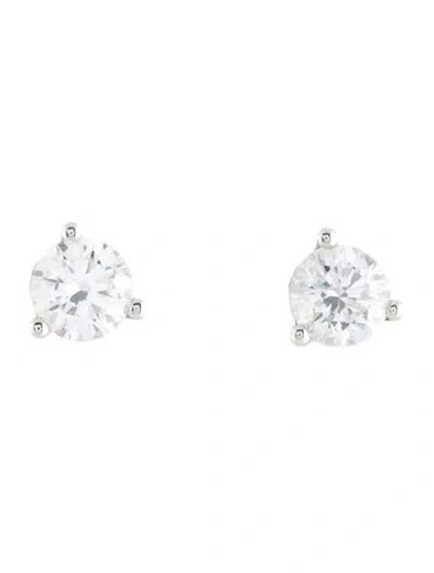 Pre-owned Earrings 14k 1.37ctw Lab-grown Diamond Soliatire Stud  In Multi
