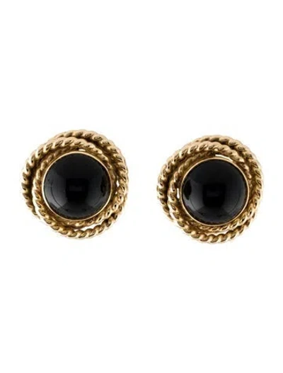 Pre-owned Earrings 14k 14.01ctw Onyx Earclips In Multi