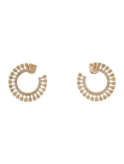 Pre-owned Earrings 14k 1.40ctw Diamond Half Circle Drop  In Multi