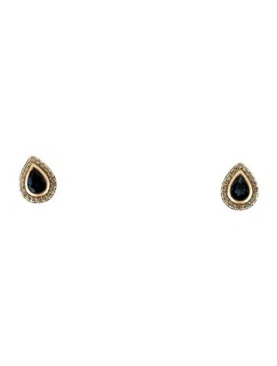 Pre-owned Earrings 14k 1.40ctw Sapphire & Diamond Stud  In Multi
