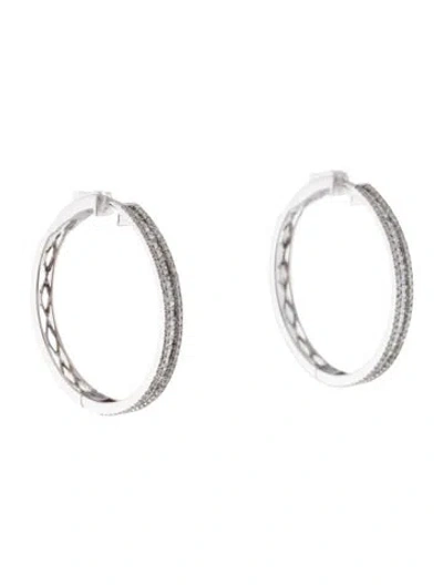 Pre-owned Earrings 14k 1.42ctw Diamond Hoop  In Multi
