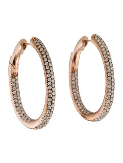 Pre-owned Earrings 14k 1.42ctw Diamond Hoop  In Multi