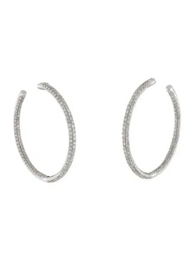 Pre-owned Earrings 14k 1.43ctw Diamond Inside Out Hoops In Multi