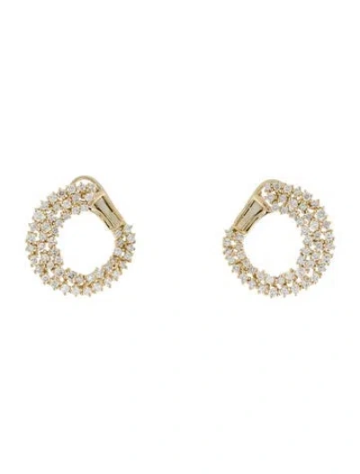 Pre-owned Earrings 14k 1.44ctw Diamond Hoop  In Multi