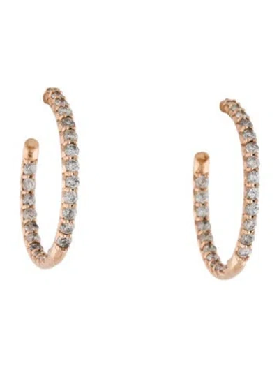 Pre-owned Earrings 14k 1.44ctw Diamond Inside-out Hoop  In Multi
