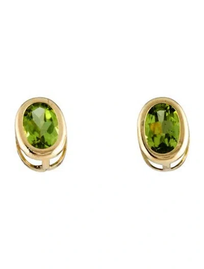 Pre-owned Earrings 14k 1.44ctw Peridot Stud  In Multi