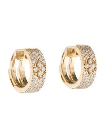 Pre-owned Earrings 14k 1.46ctw Diamond Huggies In Multi