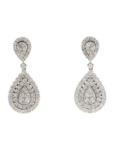 Pre-owned Earrings 14k 1.47ctw Diamond Drop  In Multi
