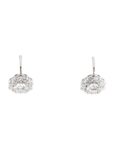 Pre-owned Earrings 14k 1.47ctw Lab-grown Diamond Floral Huggie  In Multi