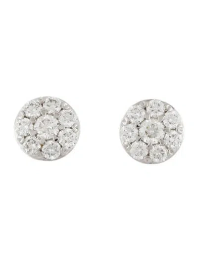 Pre-owned Earrings 14k 1.48ctw Diamond Cluster Stud  In Multi
