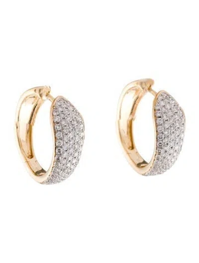 Pre-owned Earrings 14k 1.48ctw Diamond Hoops In Multi