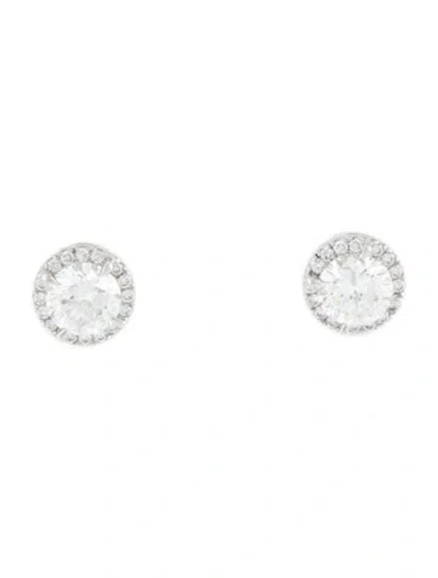 Pre-owned Earrings 14k 1.48ctw Lab-grown Diamond Halo Stud  In Multi