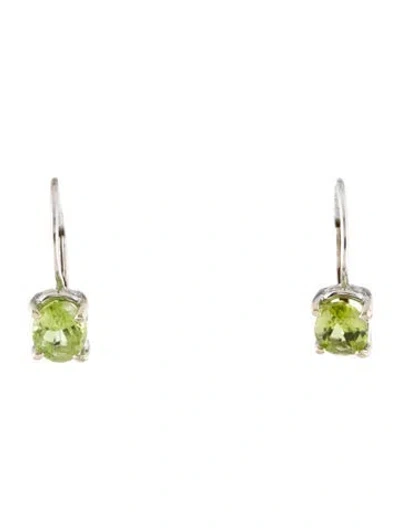 Pre-owned Earrings 14k 1.48ctw Peridot Drop  In Multi