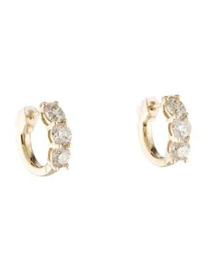 Pre-owned Earrings 14k 1.50ctw Diamond Huggie  In Multi