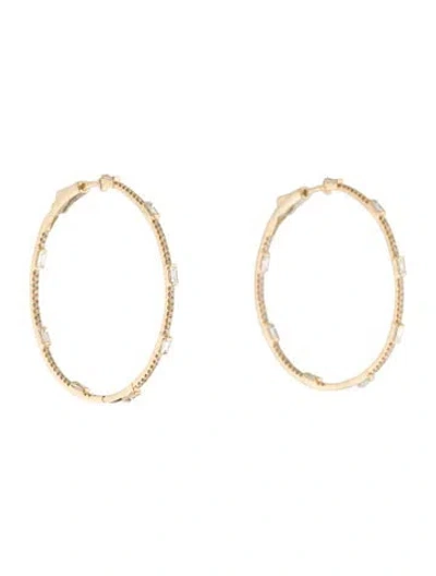 Pre-owned Earrings 14k 1.50ctw Diamond Inside-out Hoop  In Multi