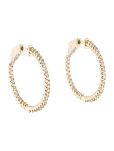 Pre-owned Earrings 14k 1.50ctw Diamond Inside-out Hoop  In Multi