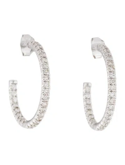 Pre-owned Earrings 14k 1.50ctw Diamond Inside-out Hoop  In Multi