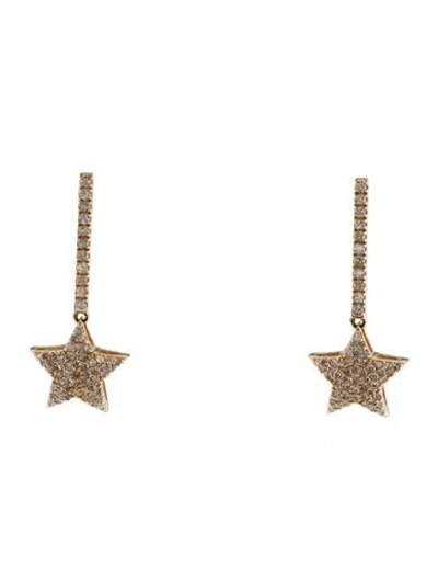Pre-owned Earrings 14k 1.50ctw Diamond Star Drop  In Multi