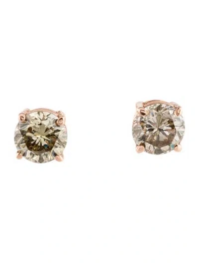 Pre-owned Earrings 14k 1.50ctw Diamond Stud  In Multi
