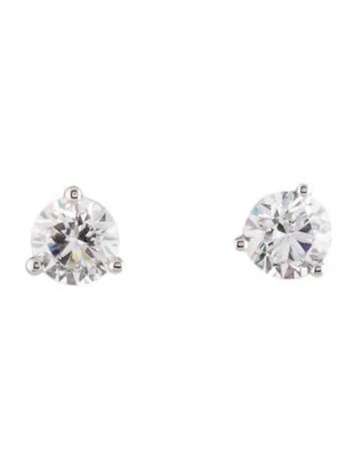 Pre-owned Earrings 14k 1.50ctw Lab-grown Diamond Solitaire Stud  In Multi