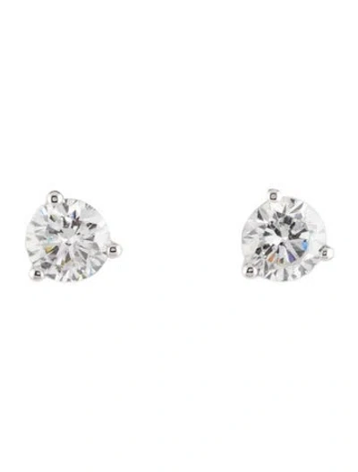 Pre-owned Earrings 14k 1.50ctw Lab-grown Diamond Solitaire Stud  In Multi