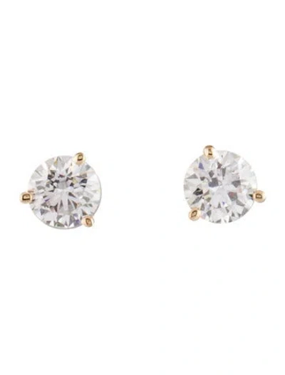 Pre-owned Earrings 14k 1.50ctw Lab-grown Diamond Solitaire Stud  In Multi