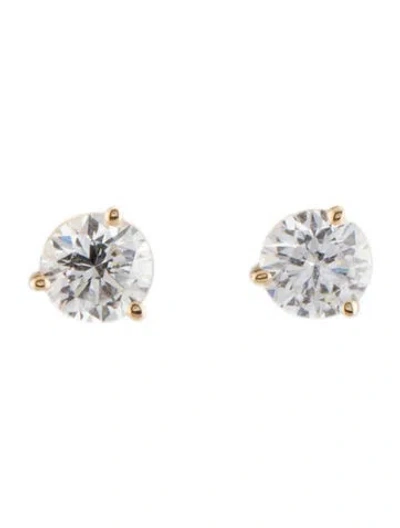Pre-owned Earrings 14k 1.50ctw Lab-grown Diamond Solitaire Stud  In Multi