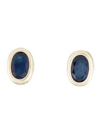 Pre-owned Earrings 14k 1.50ctw Sapphire Stud  In Multi