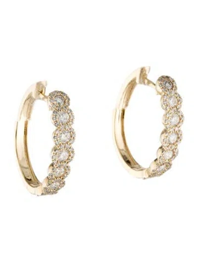 Pre-owned Earrings 14k 1.55ctw Diamond Hoop  In Multi