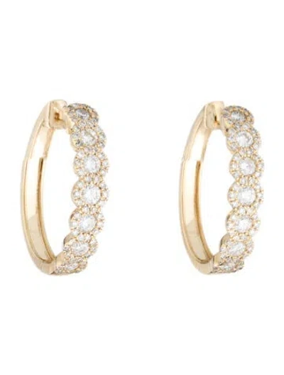 Pre-owned Earrings 14k 1.55ctw Diamond Oval Hoop  In Multi