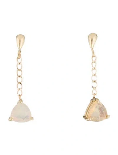 Pre-owned Earrings 14k 1.56ctw Opal Drop  In Multi