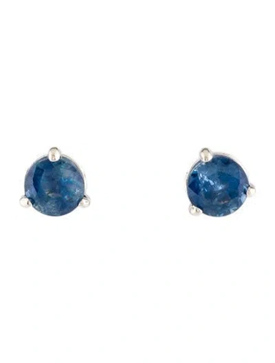 Pre-owned Earrings 14k 1.56ctw Sapphire Stud  In Multi