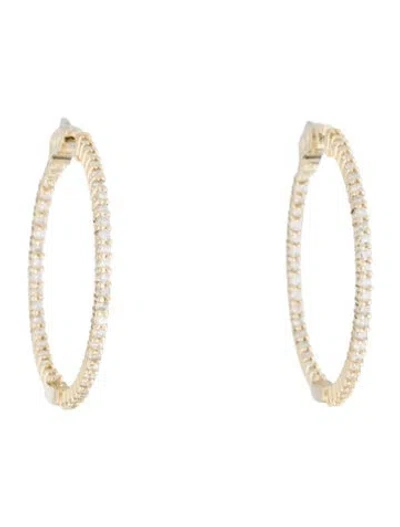 Pre-owned Earrings 14k 1.57ctw Diamond Inside-out Hoop  In Multi
